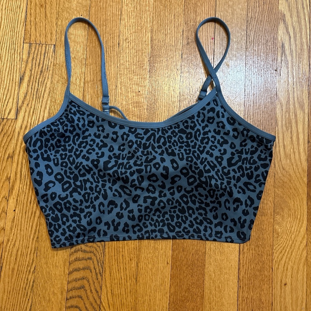 PINK Victoria's Secret Blue Gray Leopard Active Bralette